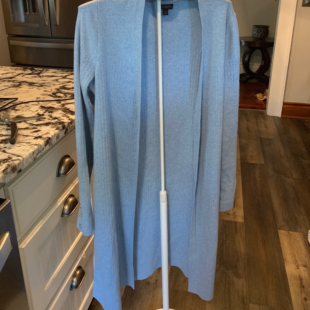 Talbots powder blue maxi cardigan. Worn once. 148 retail